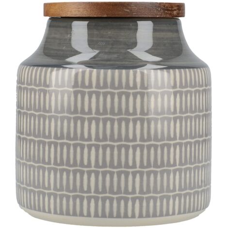 Mikasa Canister Storage Drift-Barattolo in Ceramica, Grigio, 12.5 x 12.5 x 12.5 cm