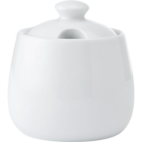 Mikasa chalk white porcelain honey pot, glossy glaze jar, ideal for honey or syrup, 250ml