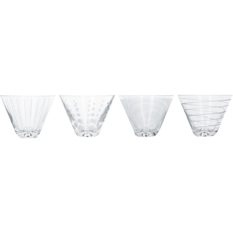 Cocktail-toasting-gläser, 290 Ml, 4er-set, Klarglas, Silber, 400 Ml, 4er-set - Mikasa