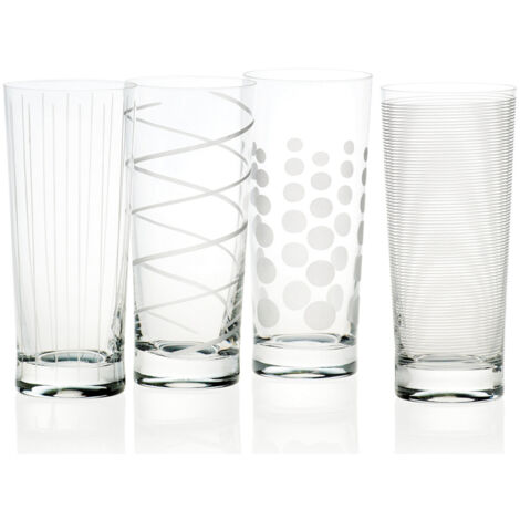 MIKASA Creative Tops Cheers Glasbecher de Glas, Set de 4, Multi-Color