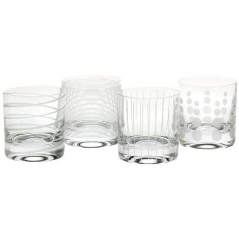 Mikasa - de Cocktail-Toastgläser, 290 ml, Set de 4 Stück, Glas, Silber, 360 ml