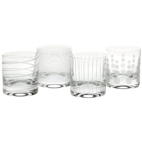 Mikasa - de verres à cocktail, 290 ml, set de 4 pièces, verre, Argent, 360 ml