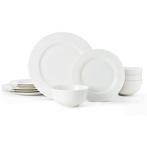 Mikasa Egret Servicio de Mesa Blanco 12 piezas