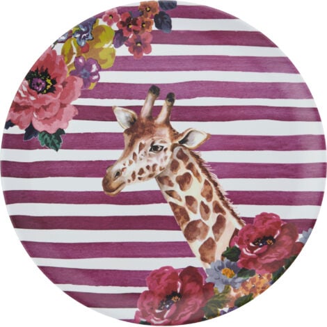 Mikasa Wild At Heart Giraffe Vassoio da portata rotondo, 36 cm, de Melamina, piatto snack leggero e resistente con stampa di animali de