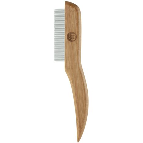 Mikki Bamboo - Pettine Anti-groviglio per Rimuovere pulci e zecche, per Tutti i Tipi di Cappotto, rimuove Le Uova delle pulci, Realizzato a Mano in bambÃ¹ Naturale sostenibile