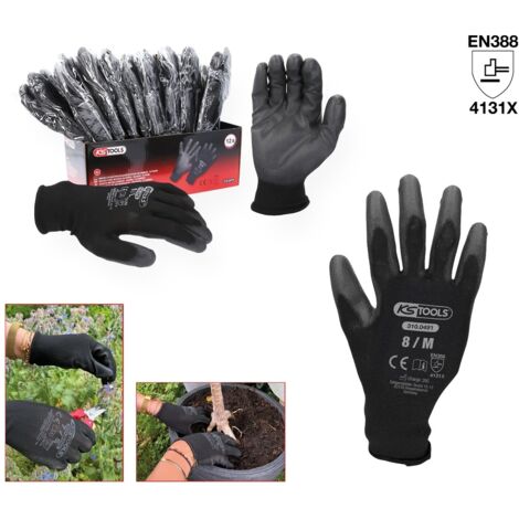 Mikro-Feinstrickhandschuhe-schwarz, 8, 12 Paar
