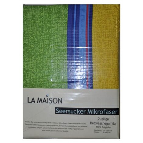 Mikrofaser Bettwäsche La Maison 155x220 verschiedenen Designs - blau gelb