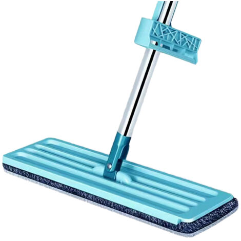 Mikrofaser-Mopp für Nass- und Trockenreinigung, handwaschbar, für Fliesenböden, blau, mit 1 Ersatzkopf