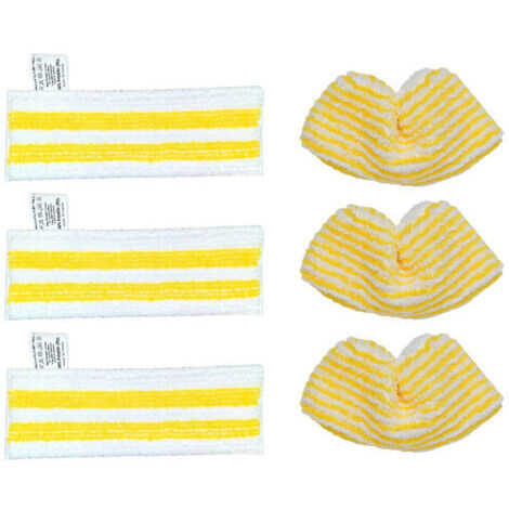 Mikrofasertuch-Set, passend für Kärcher EasyFix SC 1 bis SC 5, 3 Bodendüsen und 3 Handdüsen