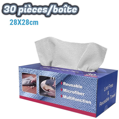 Mikrofasertuch, verpackt, wiederverwendbar, grau