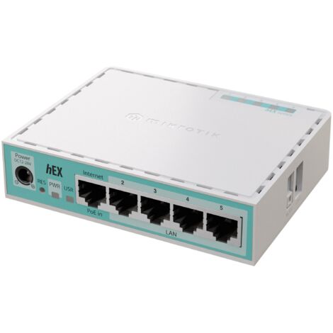 MikroTik RouterBOARD hEX E50UG 10/100/1000 Mbit/s Puertos Ethernet LAN (RJ-45) 5 Compatibilidad con redes en malla No MU-MiMO No Sin banda ancha móvil