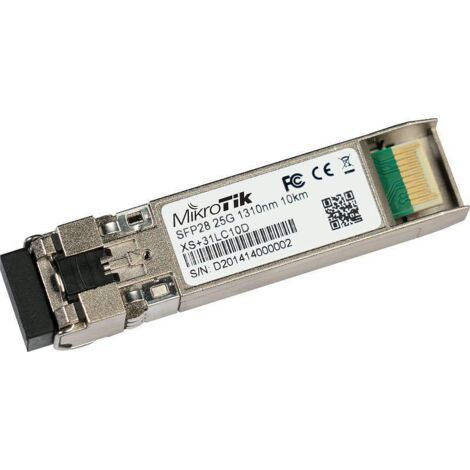 MikroTik SFP/SFP+/SFP28 1/10/25G SM 10km 1310nm XS+31LC10D Modul, Glasfaser, 25000 Mbit/s, SFP28, LC (UPC), 10000 m, 1310 nm, XS+31LC10D