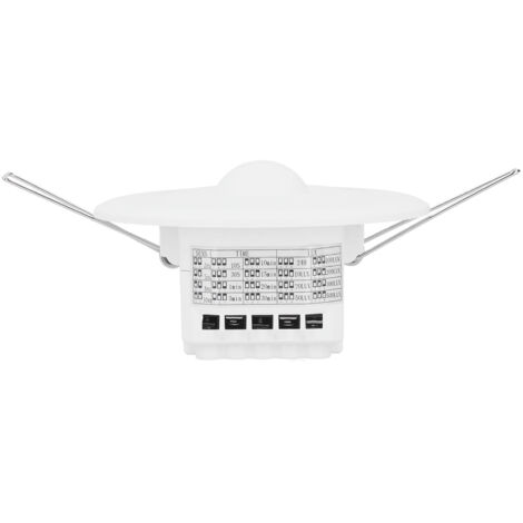 Mikrowellen-Radar-Bewegungsmelder-Lichtschalter, Einbau-Deckenschalter, weißes ABS, 15 x 10 x 6 cm, 110–240 V Wechselstrom, 40 A, mit Bedienungsanleitung