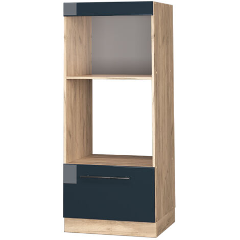 Mikrowellenschrank Fame-Line, Dunkelblau Hochglanz, 60 cm offen, Vicco