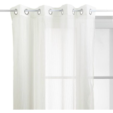 Mila cortina de rayas texturizadas140x240cm blanco - Atmosphera créateur d'intérieur