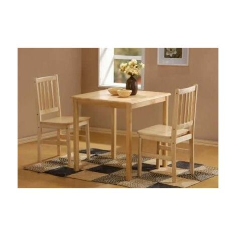Mila Square Beech Table 2 Chairs - Taupe