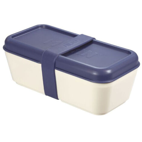MILAN 085110B Recipiente para Alimentos Rectangular 0,75L, Tapa Azul Marino, Multicolor, 0,75 l