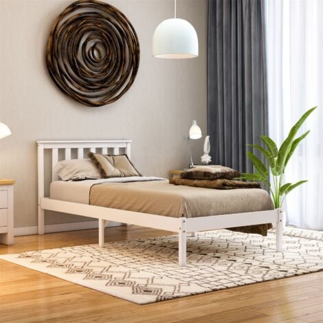 Milan 3ft Single Solid Pine Wood Bed Frame, Low Foot End, 190 x 90 cm