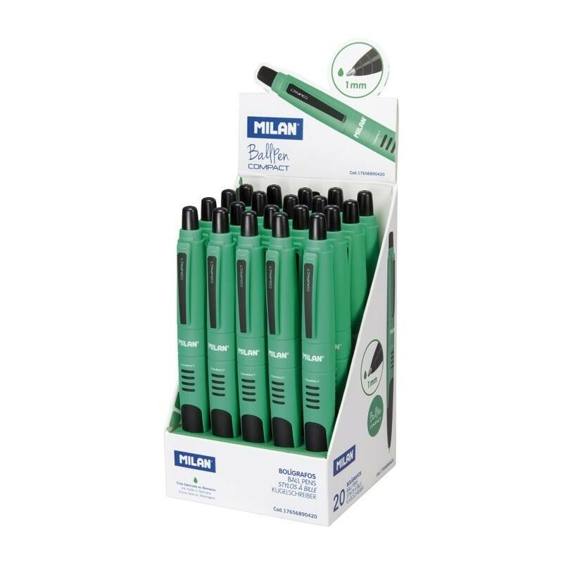 

Milan boligrafo compact verde expositor -20u-