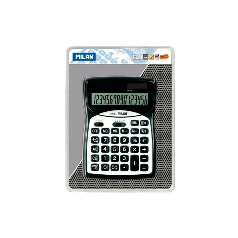 

Milan calculadora 16 digitos dual negro blister