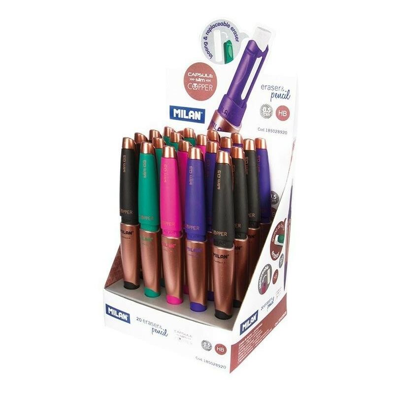 

Milan portaminas capsule slim copper 05 expositor 4 colores -20u-