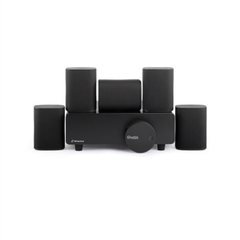 Milan – Système Home Cinéma 5.1 Sans Fil WiSA – Ensemble Surround Compact – Audio Haute Fidélité Sans Latence – Installation Facile – Noir