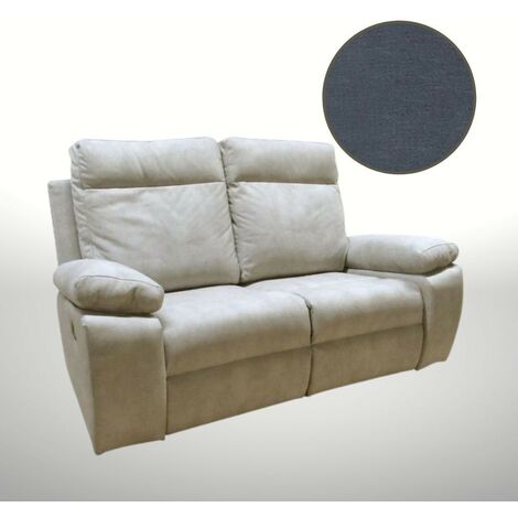 Milano 2-Sitzer-Sofa 2 manuelle Liegen grau
