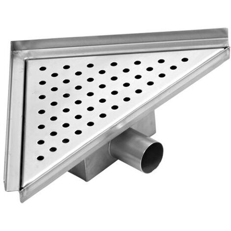 Milano – 262mm Corner Brushed Stainless Steel Shower Drain with Grate