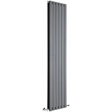 main image of "Milano Alpha - 1780mm x 420mm Modern Vertical Column Double Flat Panel Designer Radiator – Anthracite"