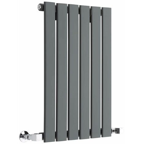 Milano Alpha Anthracite Horizontal Single Flat Panel Radiator - 635mm x 420mm