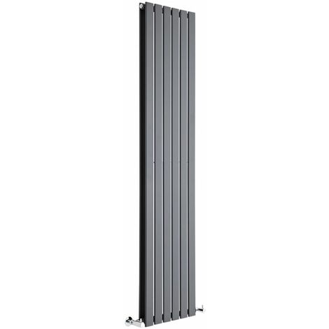 Milano Alpha Anthracite Vertical Column Double Flat Panel Radiator - 1780mm x 420mm