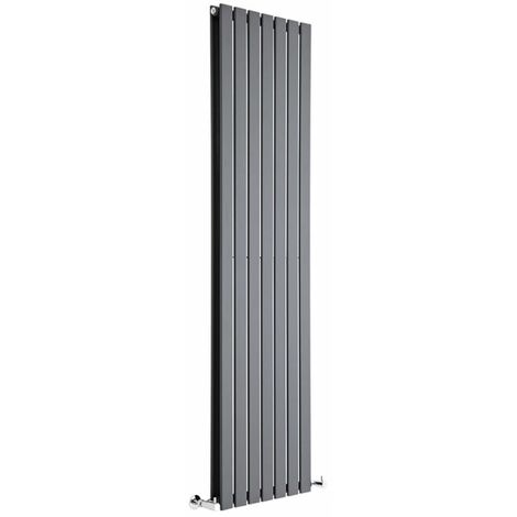 Milano Alpha Anthracite Vertical Column Double Flat Panel Radiator - 1780mm x 490mm