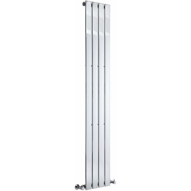 Milano - Alpha - 1800mm x 300mm Modern Vertical Column Single Flat Panel Designer Radiator – Chrome