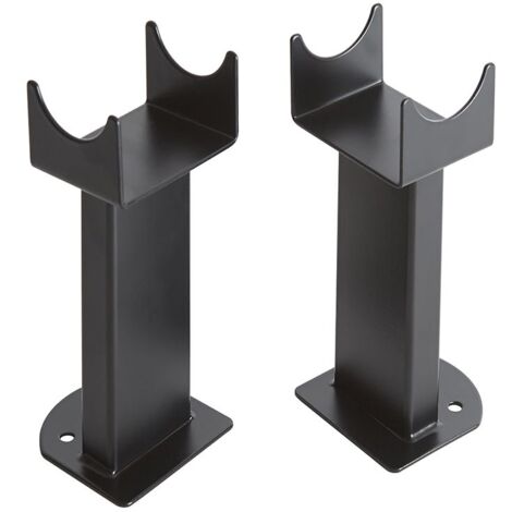 Milano Alpha Single Double Vertical Column Horizontal Panel Radiator Floor Mounting Feet - Black