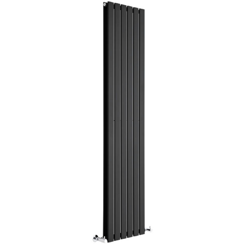 Milano Alpha - 1780mm x 420mm Modern Vertical Column Double Flat Panel Designer Radiator – Black
