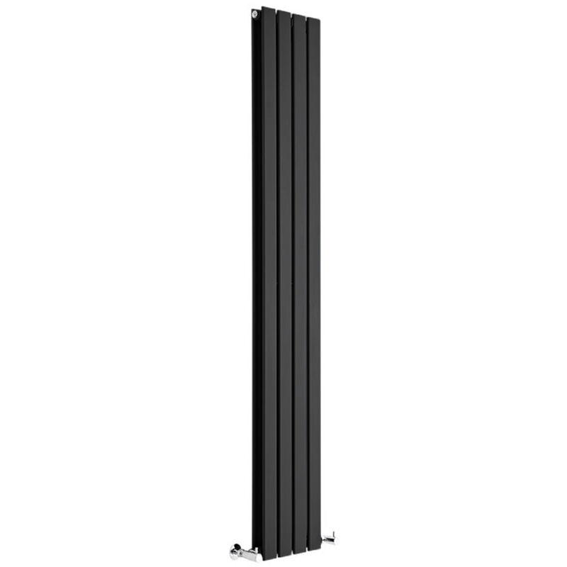 Milano Alpha - 1780mm x 280mm Modern Vertical Column Double Flat Panel Designer Radiator – Black