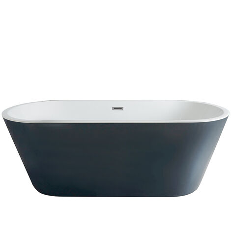 Milano Altcar Stone Grey Bathroom Double Ended Freestanding Bath - 1695mm x 750mm