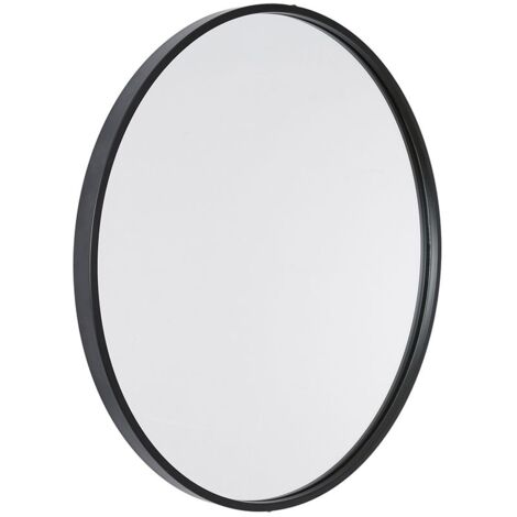 Milano Annalise 600mm Wall Hung Round Bathroom Mirror - Black