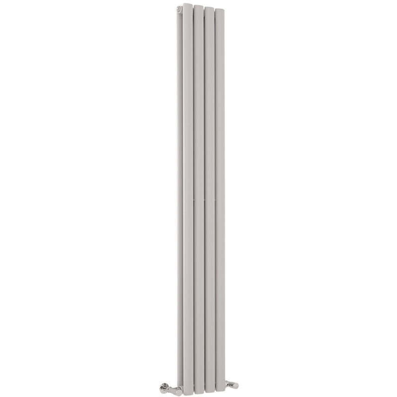 Milano - Aruba - 1780mm x 236mm Modern Vertical Column Double Panel Designer Radiator – Light Grey
