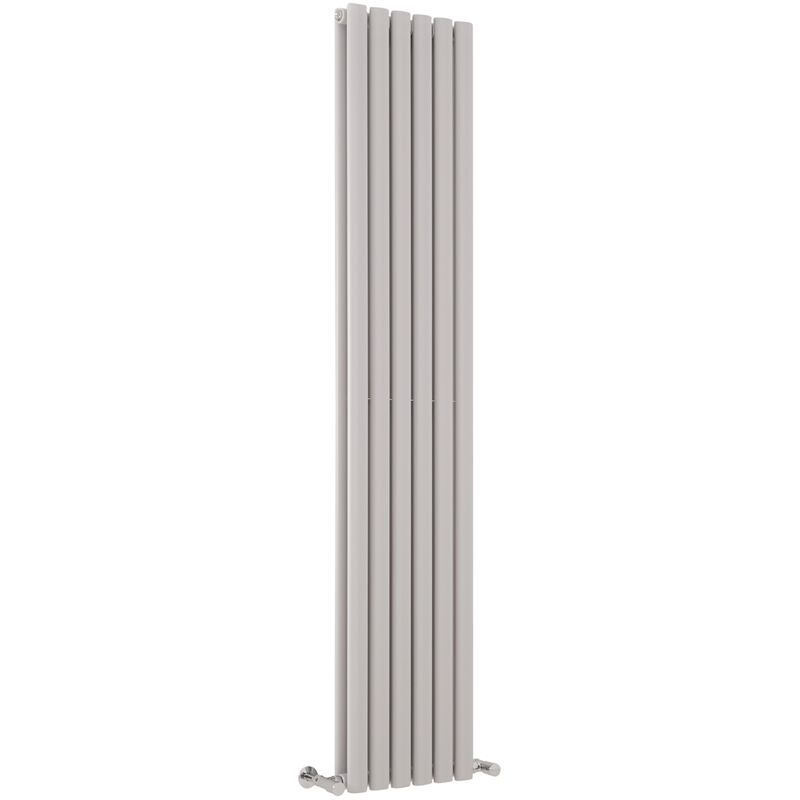 Milano - Aruba - 1780mm x 354mm Modern Vertical Column Double Panel Designer Radiator – Light Grey
