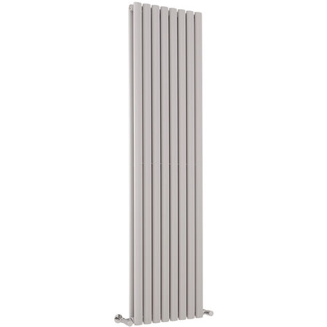 Milano Aruba - 1780mm x 472mm Modern Vertical Column Double Panel Designer Radiator – Light Grey