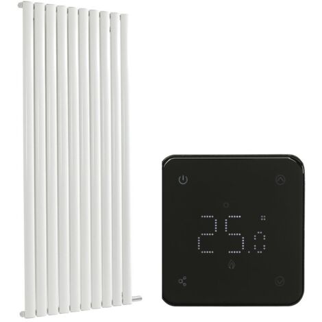 Milano Aruba Ardus White 1784mm x 590mm Dry Heat Vertical Oval Panel Electric Radiator - Wi-Fi Thermostat