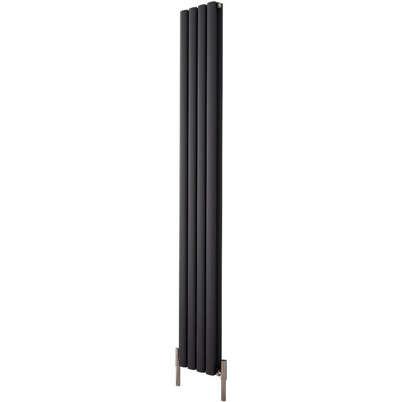 Milano - Aruba Ayre - Modern Anthracite Vertical Column Double Panel Aluminium Designer Radiator - 1800mm x 230mm
