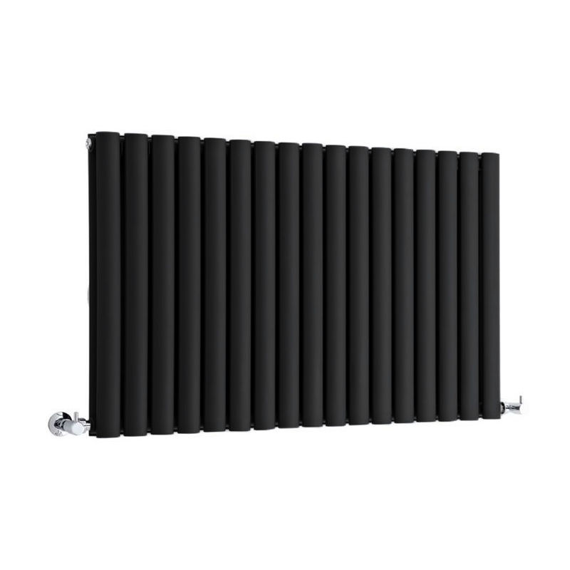 Milano - Aruba - Modern Black Horizontal Double Panel Designer Radiator – 635mm x 1000mm