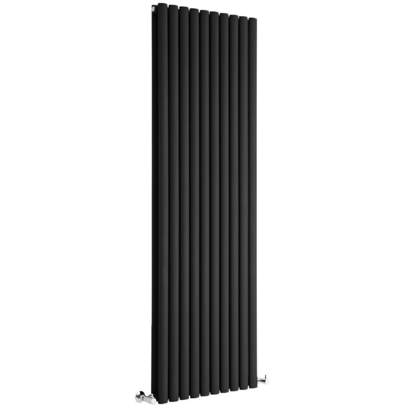 Milano Aruba - 1780mm x 590mm Modern Vertical Column Double Panel Designer Radiator – Black