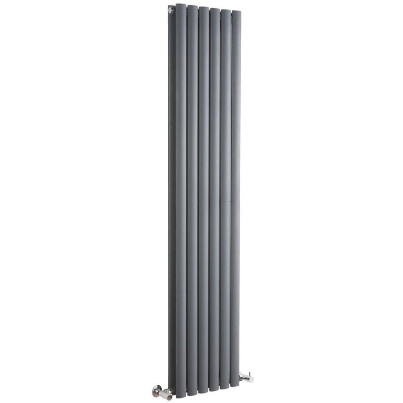 Milano - Aruba - Modern Anthracite Vertical Column Double Panel Designer Radiator – 1600mm x 354mm