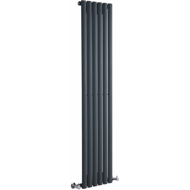 Milano - Aruba - Modern Anthracite Vertical Column Single Panel Designer Radiator - 1600mm x 354mm