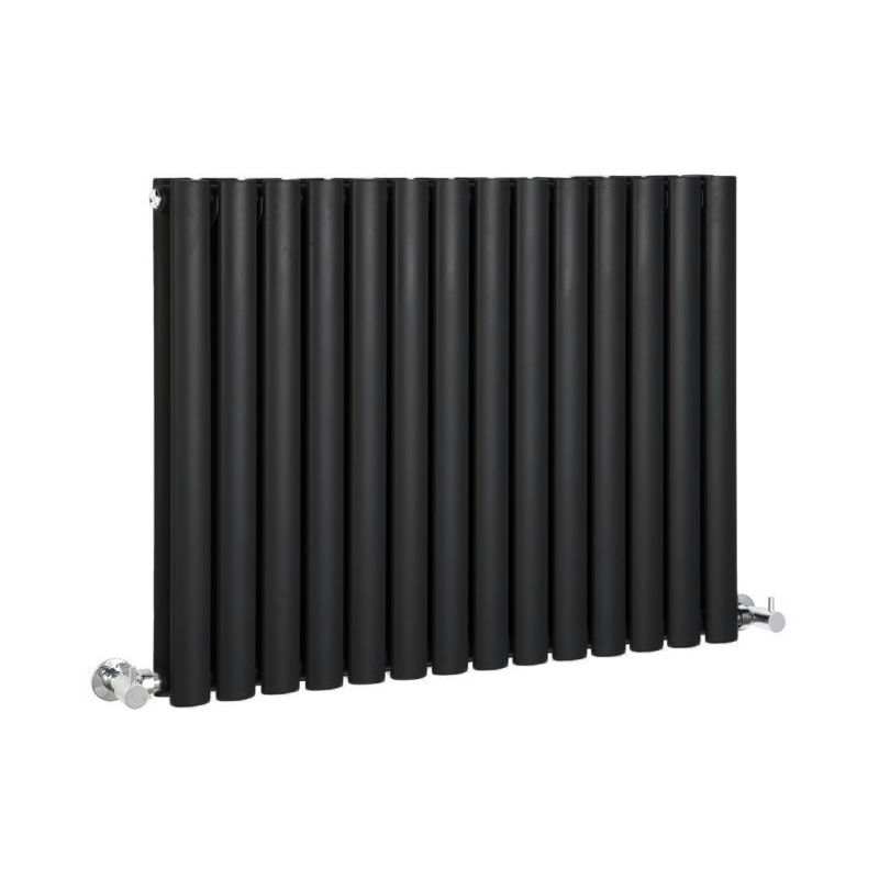 Milano - Aruba - Modern Black Horizontal Double Panel Designer Radiator – 635mm x 826mm