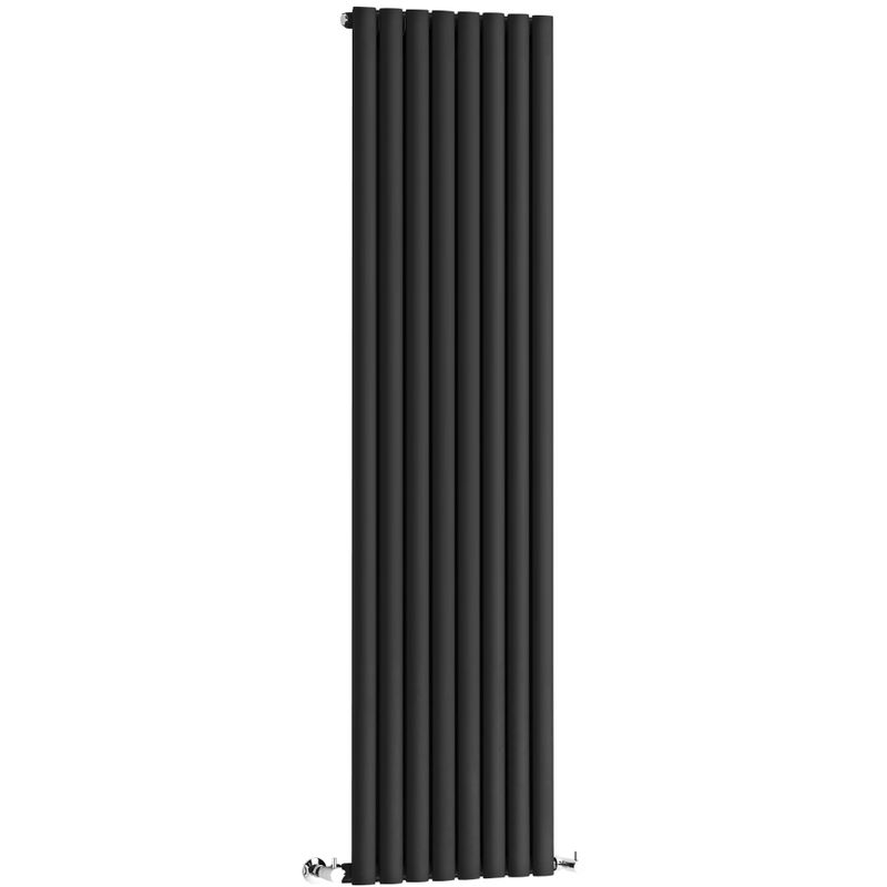 Milano Aruba - 1780mm x 472mm Modern Vertical Column Single Panel Designer Radiator – Black