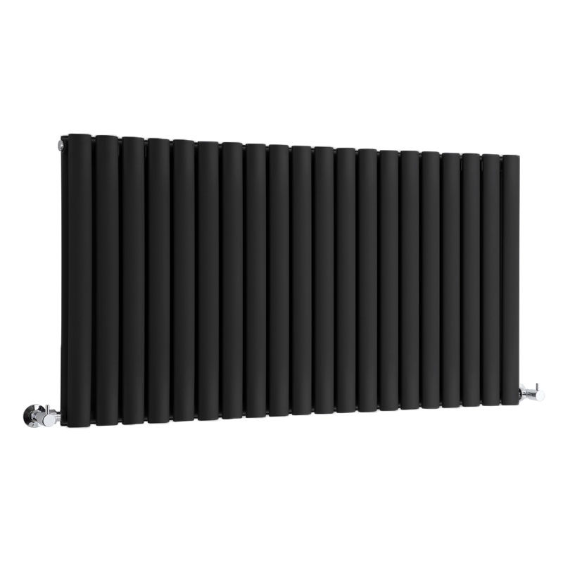 Milano - Aruba - Modern Black Horizontal Double Panel Designer Radiator – 635mm x 1180mm